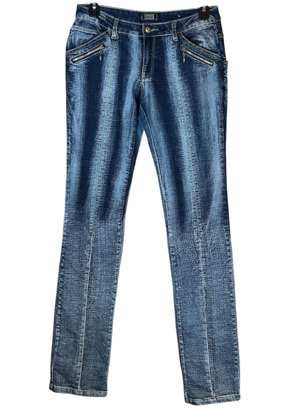 Vintage Y2K Crest Womens Jeans SZ 9 / 10 Tall Acid Wash 32 X 38” Mid rise  #361